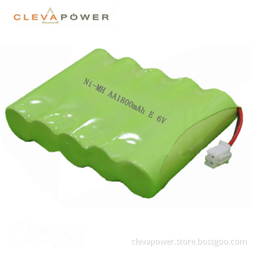 Ni-MH rechargeable battery pack 6V AA 1800mah